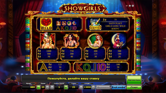Игровой интерфейс Showgirls 7